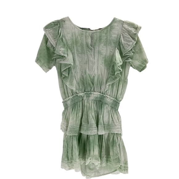 Loveshackfancy 'Natasha' Green Mini Dress Size XS - Picture 1 of 3